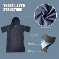 Hiturbo Short Sleeve Hooded Waterproof Cape Changing Cape Windproof Quick Dry Swimming Surfing Climbing Warm Quick Dry Cape 2