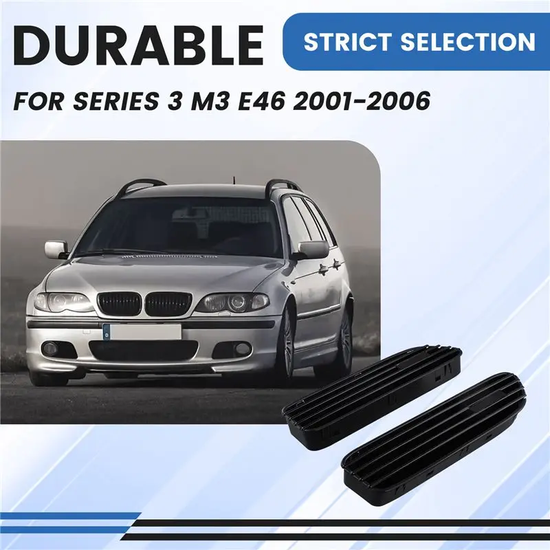 AEA6-사이드 펜더 벤트 그릴 51137895913 51137895914 BMW 3 시리즈 M3 E46 2001-2006 펜더 에어벤트 트림 커버