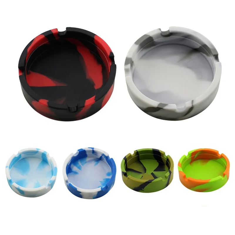 Creative Round Luminous Luminous Silicone Soft Ashtray Smoking Cigarette Cigar Weed Accessories Home Desk Accessories Ashtray cigarettes ashtray silicone ashtray