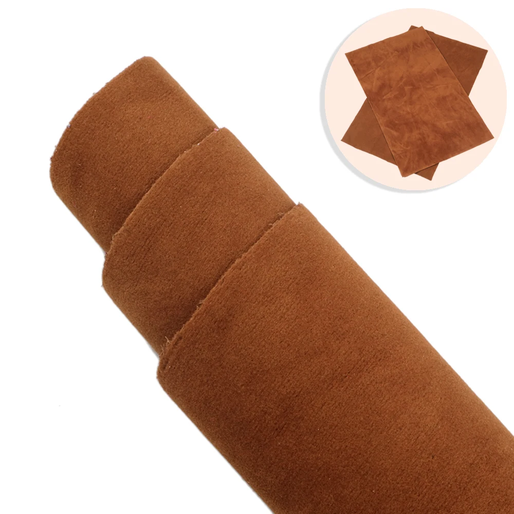 20*33cm Velvet Solid Color Double Sided Faux Leather Sheet For Bows Earrings Handbag DIY Handmade Vinyl 