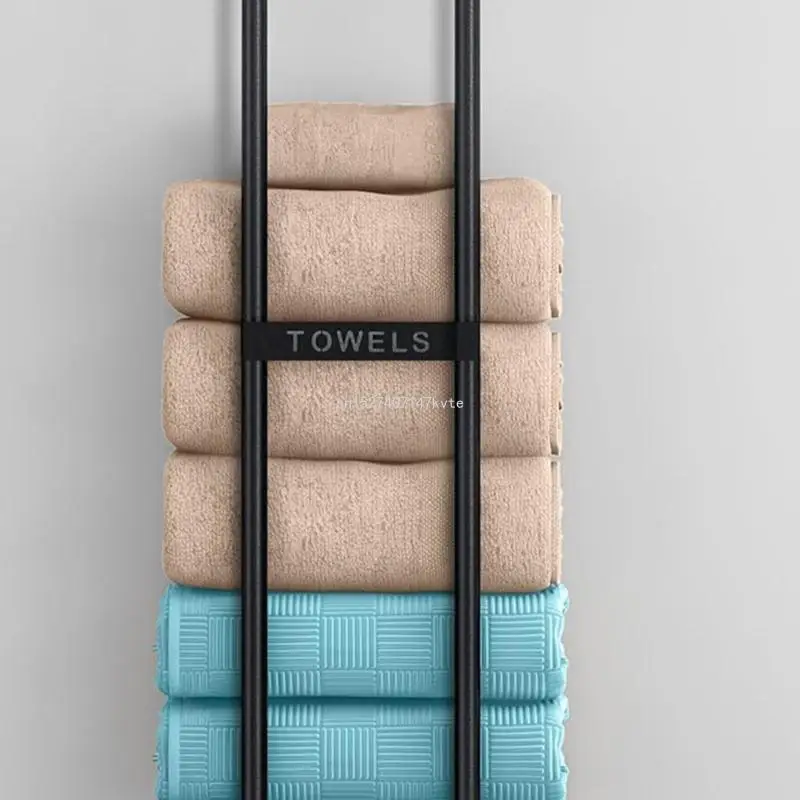 Portable Wall Mounted Towel Rack in Elegant Color Portable Accessory for Bathroom Rolled Towel Storage Solution Needs