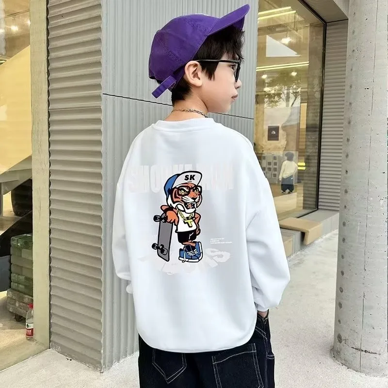 Boys' Spring and Autumn Style Mid sized Children's Autumn Top Boys' Bottom Shirt Fashionable kids sweater kids hoodie sweatshirts