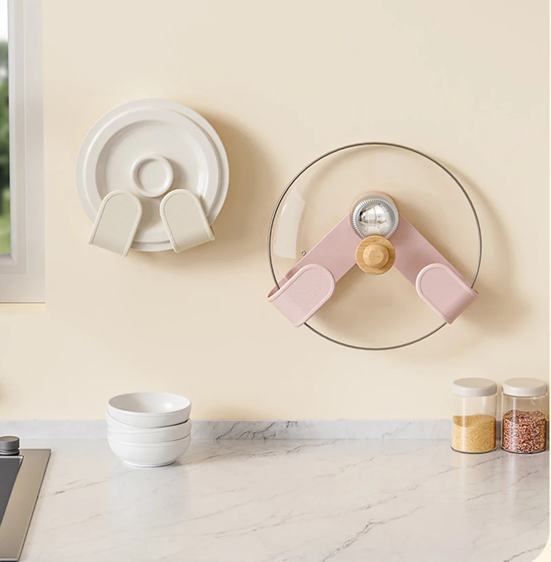 Suction Cup Rotating Pot Lid Rack Chopping Board Cutting Board Hooks Kitchen Multifunctional Nail-free  Wall Mounted Shelves 2