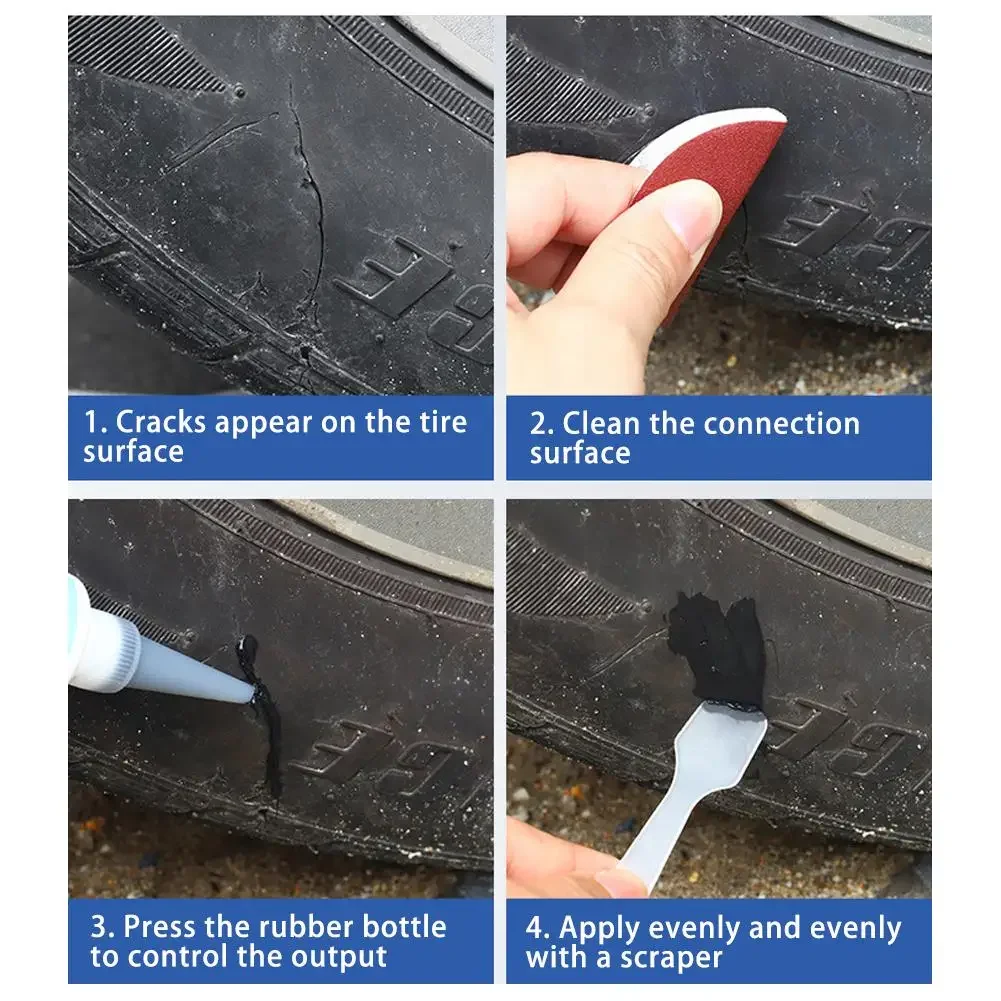 Black Rubber Tire Repair Glue Liquid for Car Maintenance