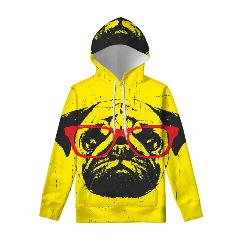 

Cute Pets Pug Pattern Hoodie For Men 3D Printed Animal Dog Hoodies Fashion Long Sleeves Hoody Street Casual Pullover Swearshirt