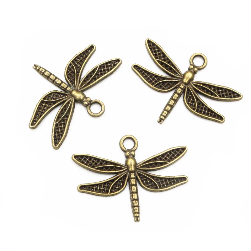 35x27mm 10 Stück Antike Bronze überzogenes Libelle Handgemachte Anhänger: DIY für Armband Halskette