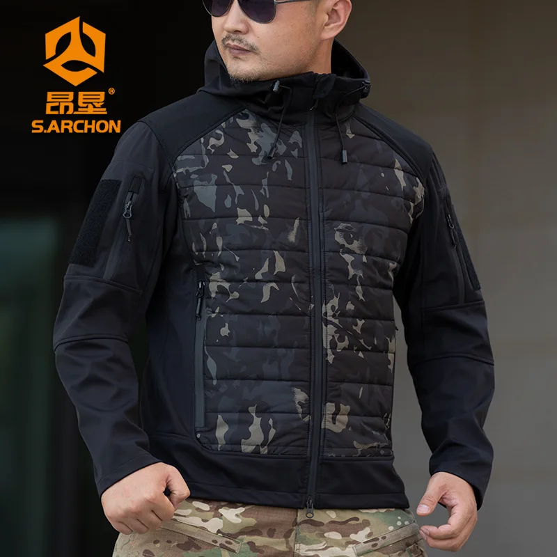 Outdoor Tactical Cotton Jacket Men's Warm Windproof Waterproof Widbreakers Jackets High quality Hiking Camping Camouflage Coat
