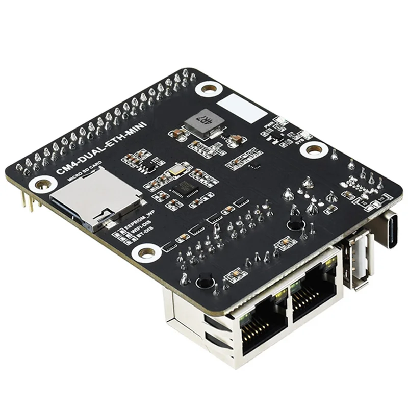 4 Lite EMMC 확장 베이스 보드 용 RPI Raspberry Pi 컴퓨팅 모듈 용 Exquisite-MINI 듀얼 이더넷 CM4 캐리어 보드