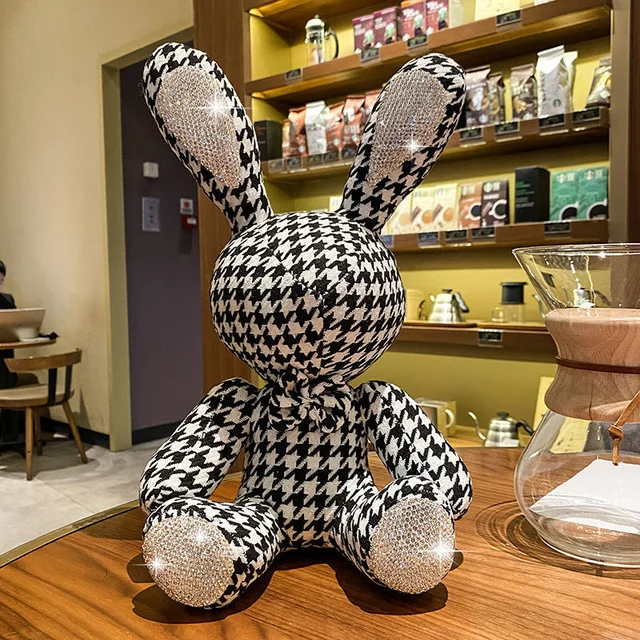 Luxury 38cm Cute Bunny Diy Diamond Inlaid Rabbit Plush Toysornament  Creative Gifts Accompany Toys For Furniture Decoration - AliExpress