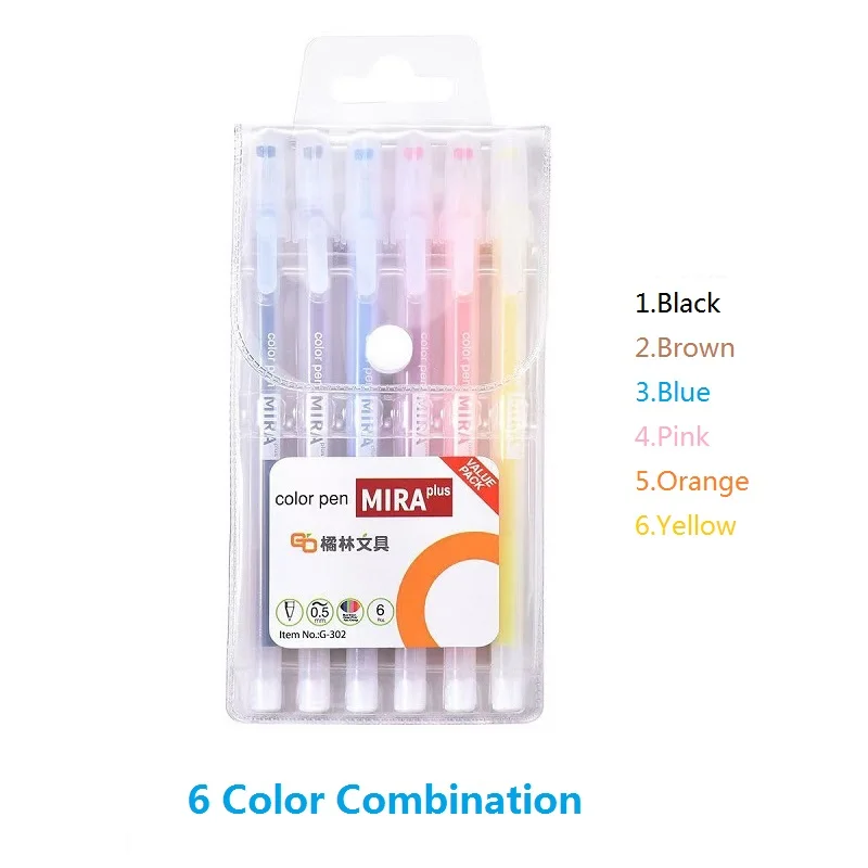 7pcs/lot 0.38 Needle type straight liquid type ball pen color pen water Gel  Pens Extra