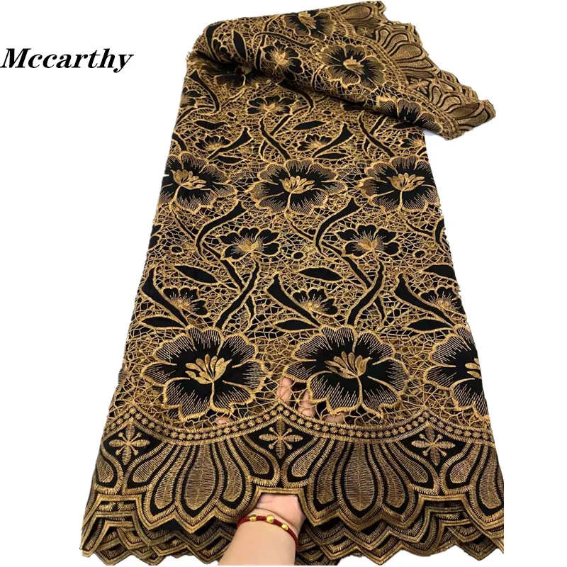 

2024 High Quality African Nigerian Guipure Cord Lace Fabric Lace Fabric With Flowers for Elegant Women Dresses Materials XC35TT