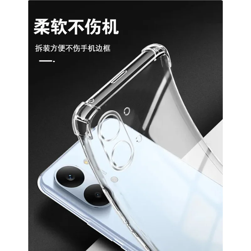 Shockproof Transparent Silicone Back Cover with Airbag Design