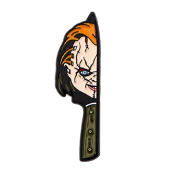 Spooky Enamel Pins: Cartoon Horror Icons Brooch Collection for Backpacks & Fashion Accessories (4)