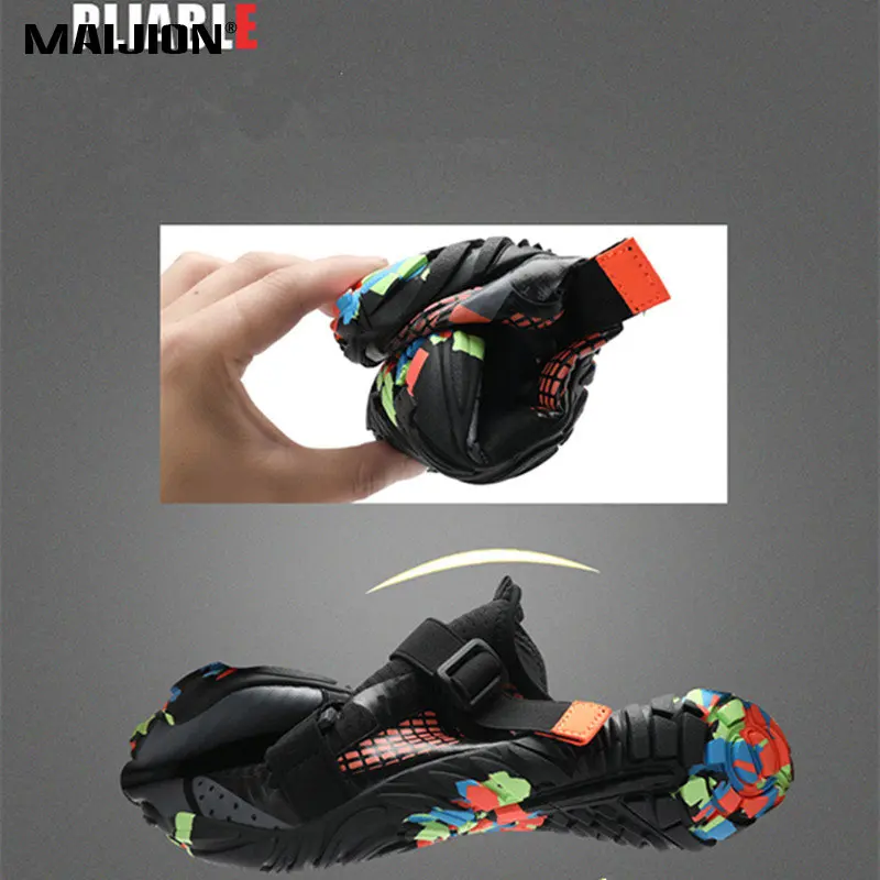 Men Breathable Elastic Flat Upstream Footwear Water Shoes Nonslip Seaside Surfing Water Sports Shoes Outdoor Beach Aqua