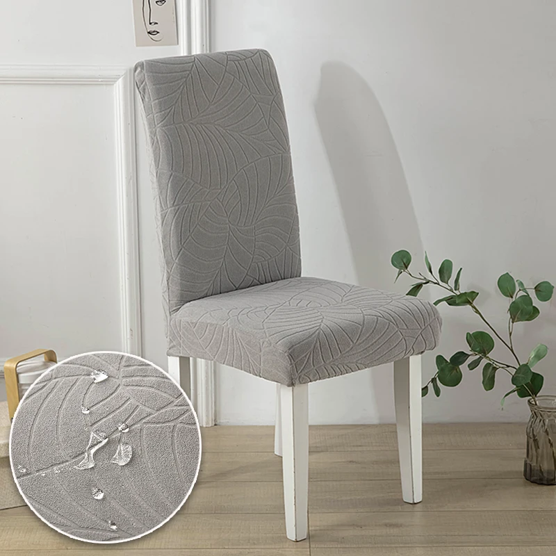 Jacquard Elastic Chair Cover for Dining Room Wedding Banquet Water Repellent Chair Protector 1/2/4/6 Pieces Fitted Cover chair cover