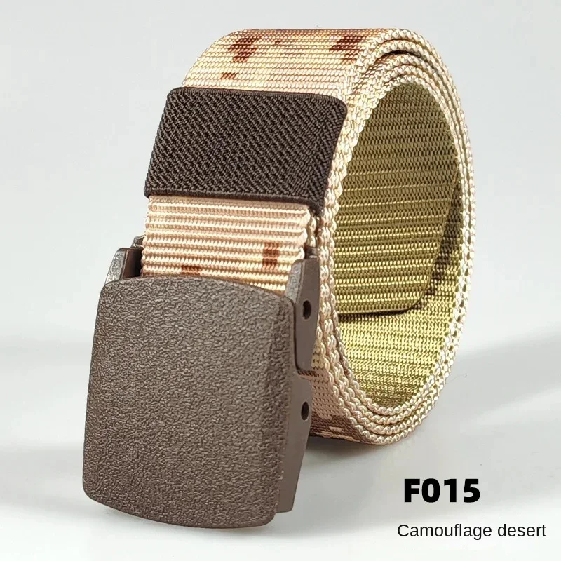 Nylon Belt Unisex Camouflage Adjustable Outdoor Travel Waistband No Metal Buckle Trousers Jeans Canvas
