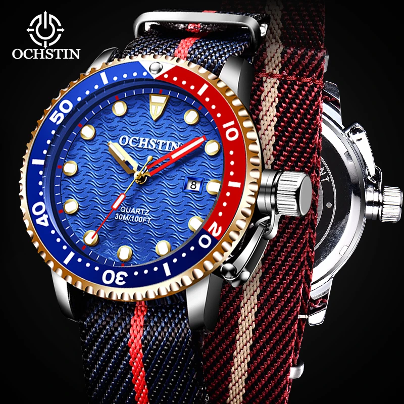 OCHSTI's Hot selling 2024 Personalized Trend Creative Nylon Series Multi functional Quartz Movement Watch Men's Quartz Watch