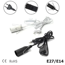 E14 E27 Socket 1.8m Power Cord Cable Lamp Base With Switch Wire EU For Pendant LED Bulb Hanglamp Suspension Holder