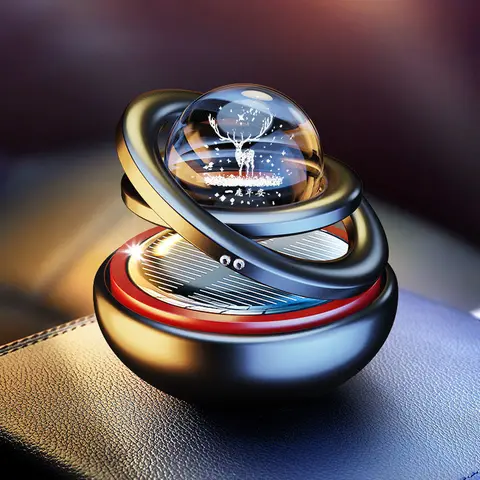 Perfume Ornaments Solar Double-ring Suspension High-end Car Creative High-end Interior Decoration Center Console