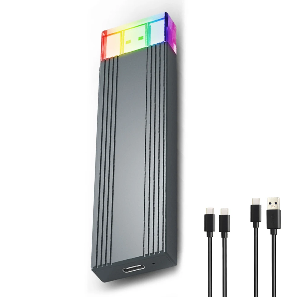 M.2 NVMe SATA SSD 어댑터 2230/2242/2260/2280 SSD용 알루미늄 합금 RGB SSD 박스