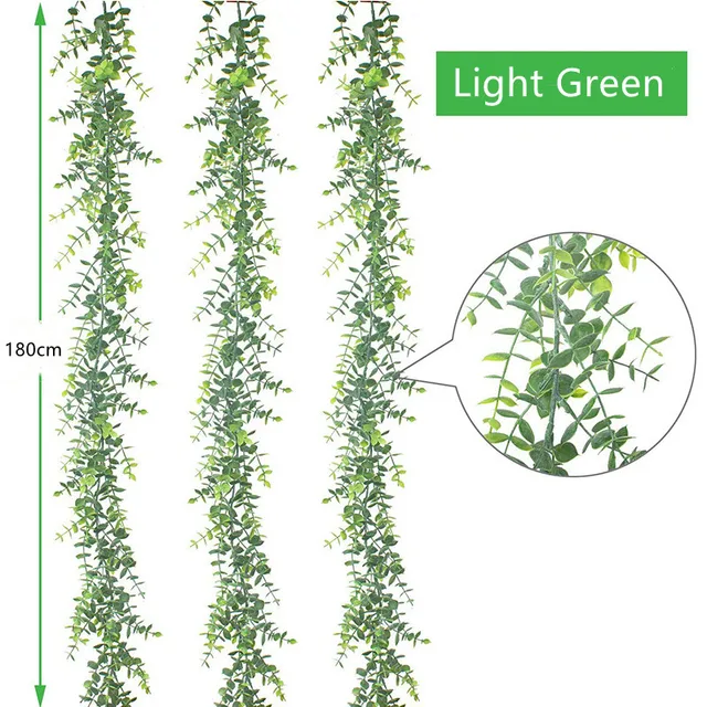 5 Csomag Mesterséges Eukaliptusz Koszorúk Hamis Növényzet Szőlő Faux Függő Növények Az Esküvői Asztal Hátteréhez - Image 5