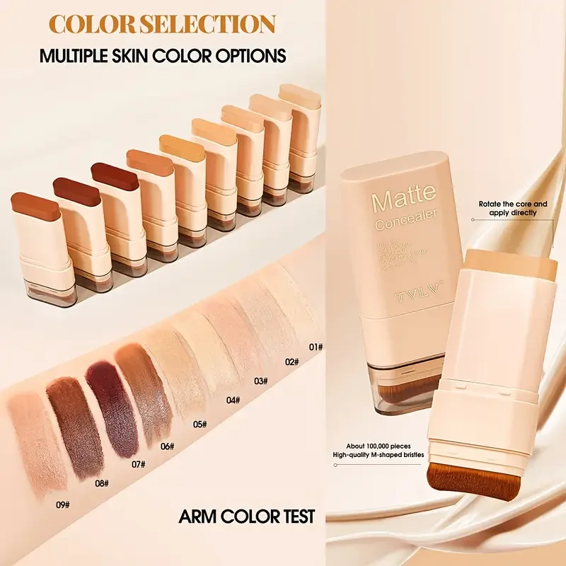Foundation Eraser Concealer Stick 15g 2-in-1 foundation eraser double-ended concealer stick with brush head