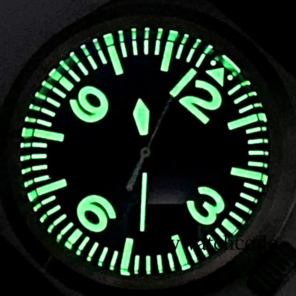 Tandorio Pilot Aviation Relógio de Pulso Automático Masculino ar Cúpula Safira Waffle Strap 200m Diver Steel Clock 38 mm 62mas Nh35a Pt5000 - Image 3