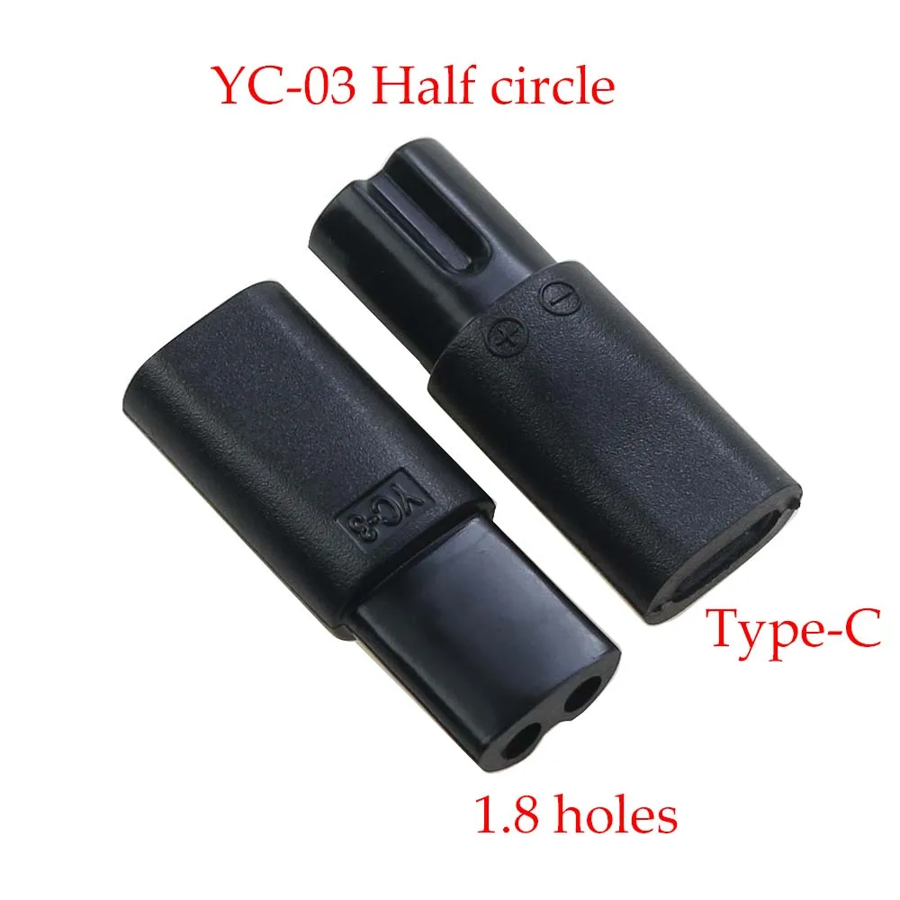 1Pcs USB Typ-C Buchse auf 2,35 1,8 Doppel Loch 2-Prong Lade Adapter Konverter Stecker für Rasierer Pentium Haar Clipper – Detail 5