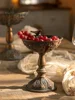 Vintage Brass Intimating Cut out Bowl Bird Finale with Tall Embossed Pedestal 2