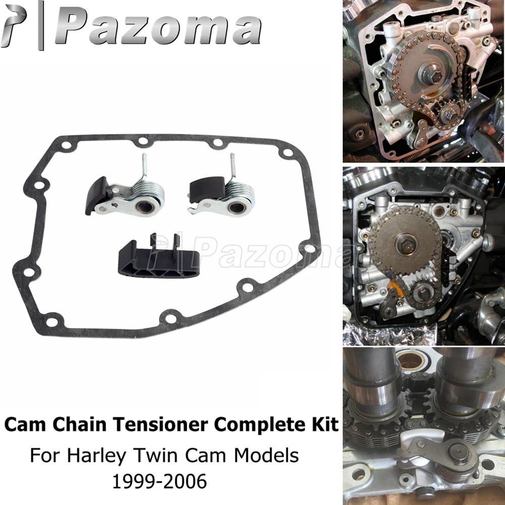 

For Harley Twin Cam Chain Tensioner Complete Kit 1999-06 Dyna Softail Touring Outer Inner Chain Tensioner Guide Cam Cover Gasket