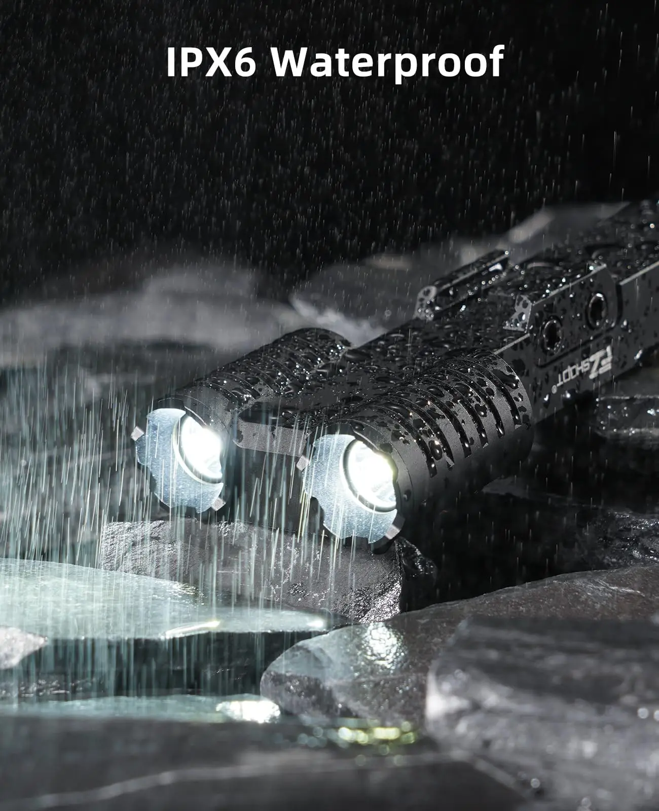 2000 Lumen Dual LED Rifle Light with USB Rechargeable Flashlight Picatinny Rail Tactical Flashlight with Strobe Mode