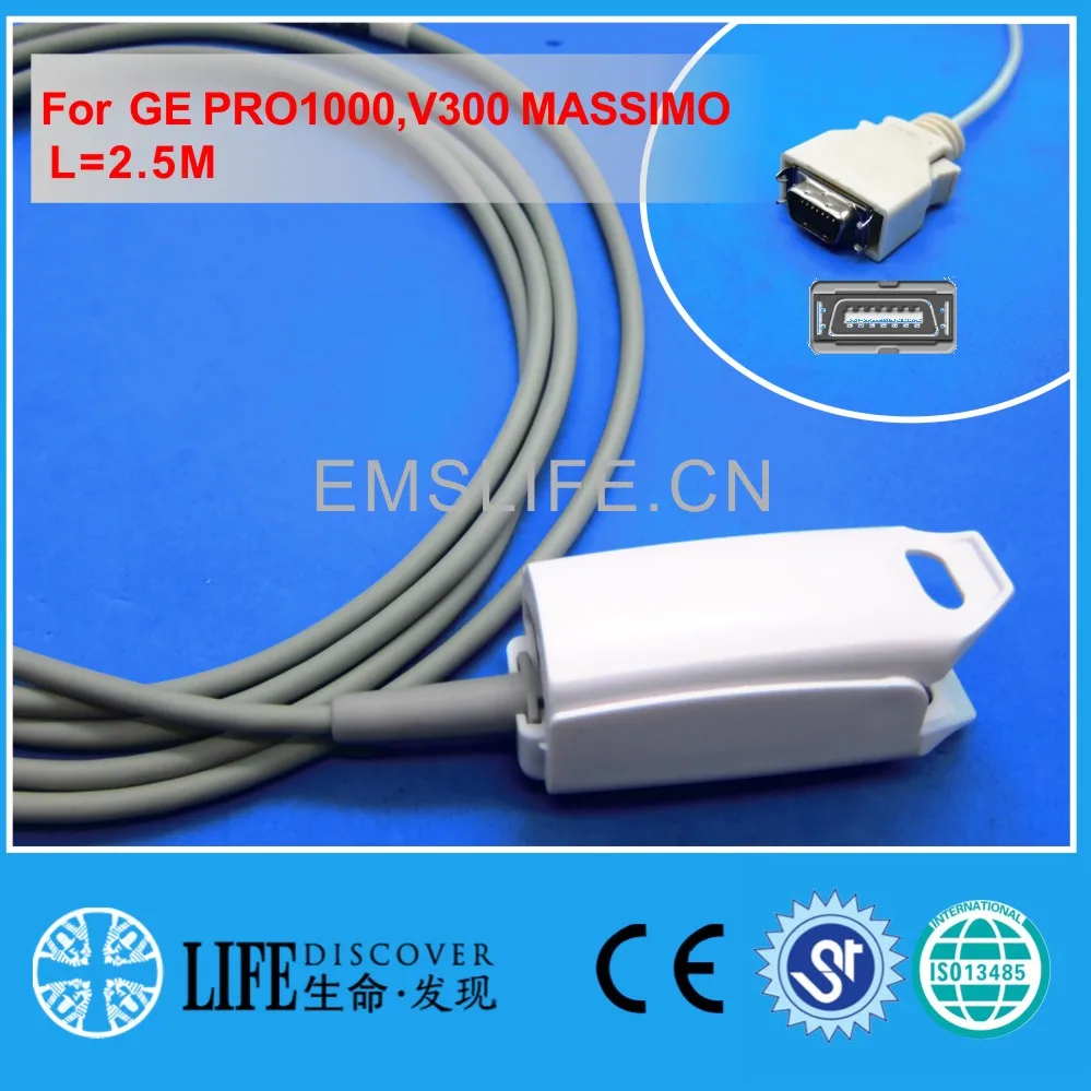 

Reusable adult AWT finger clip spo2 sensor for GE pro1000, v300 massimo patient monitor