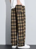 Spring Summer High Quality Classics Plaid Casual Pants Men Loose Straight Wide Leg Elastic Waist Jogger Trousers Male Streetwear 3