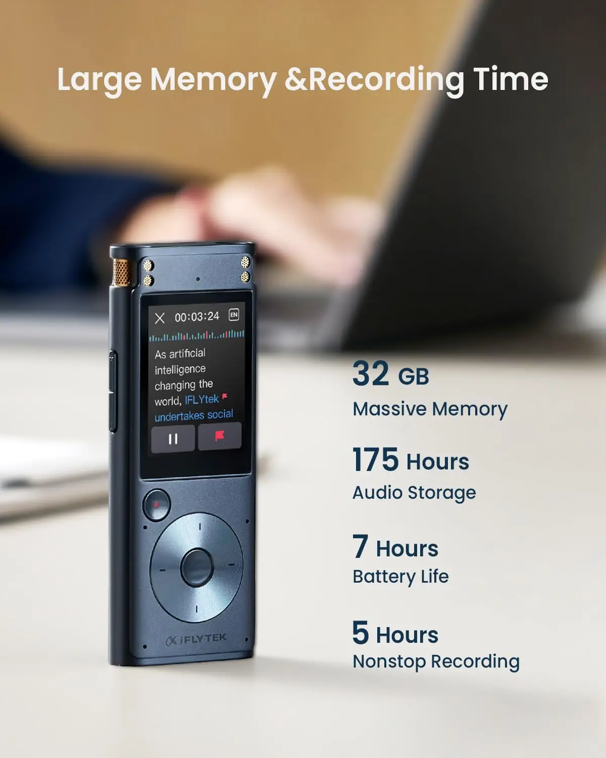 iFLYTEK SR302 PRO Smart Recorder Recording Pen Offline Languages 