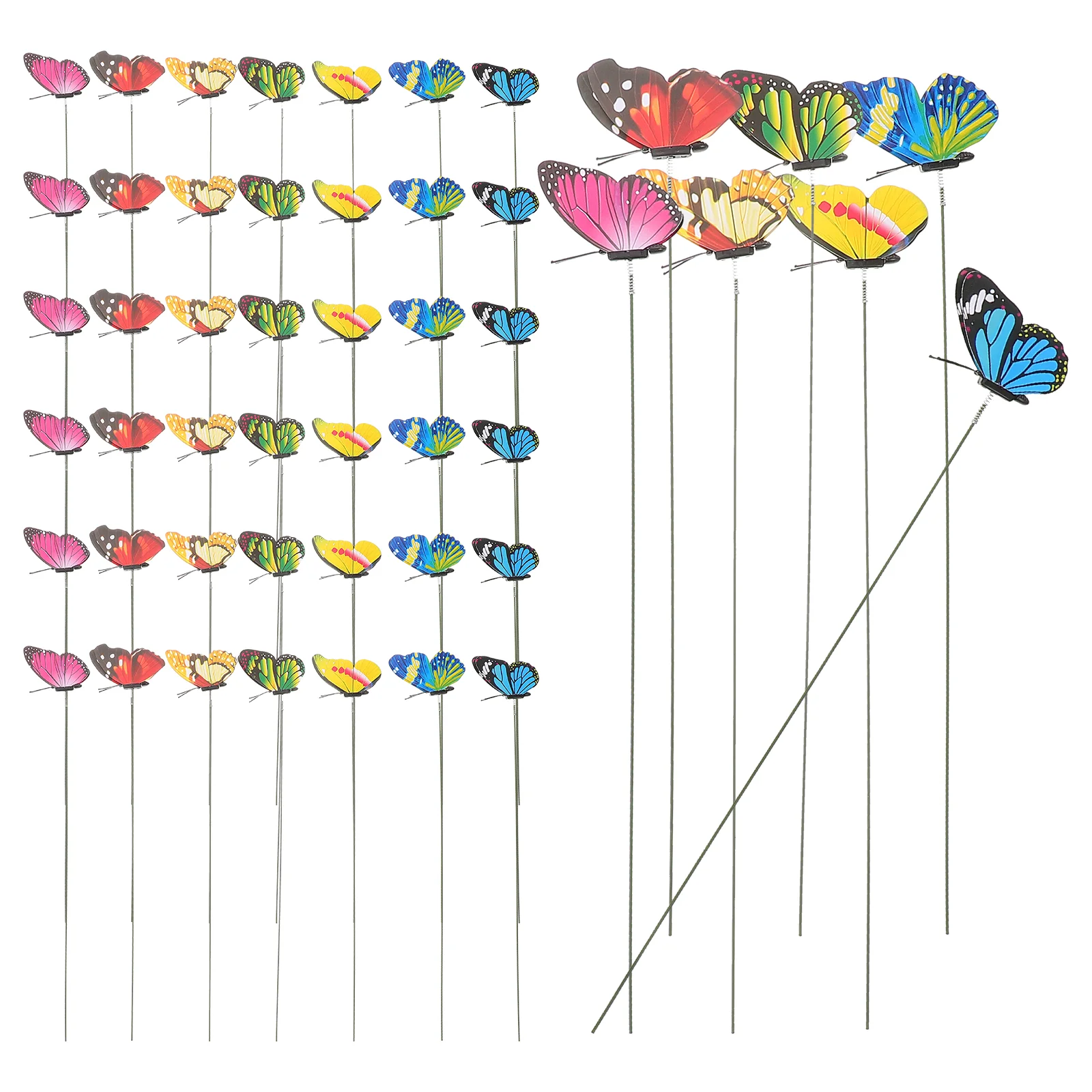 

50 Pcs Floral Arrangements Butterfly Ornament Yard Crafts Decorative Stake Garden Accessory