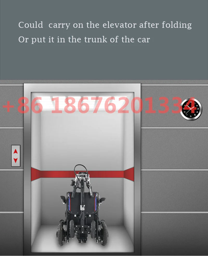 Aluminum Alloy Outdoor Travel 4 Wheel Ultralight Folding Disabled Electric four-wheeler Mobility Scooters Wheelchair walking 5