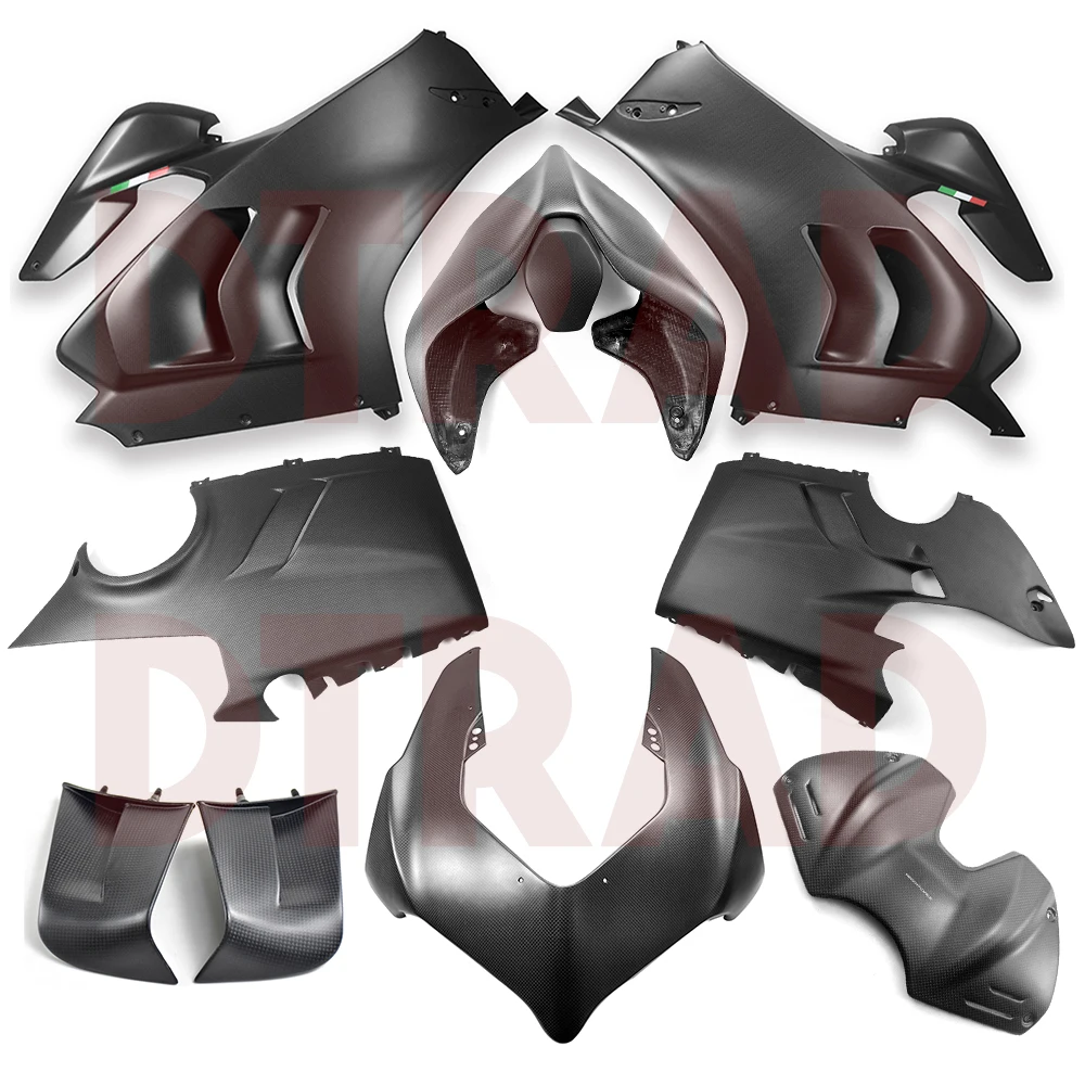 

New For DUCATI Panigale V4 V4S V4R 2022 2023 2024 Carbon Fiber Full Body Fairings Side Panels Motorcycle Accessories Plain Matte