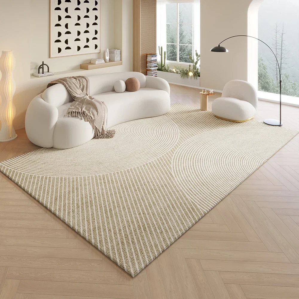 VIKAMA Moderner Minimalistischer Teppich: Fleckenresistent und Langlebig für Wohnzimmer-Sofas, Schlafzimmer-Fußstützen und Wohnraumdekoration – Detail 3