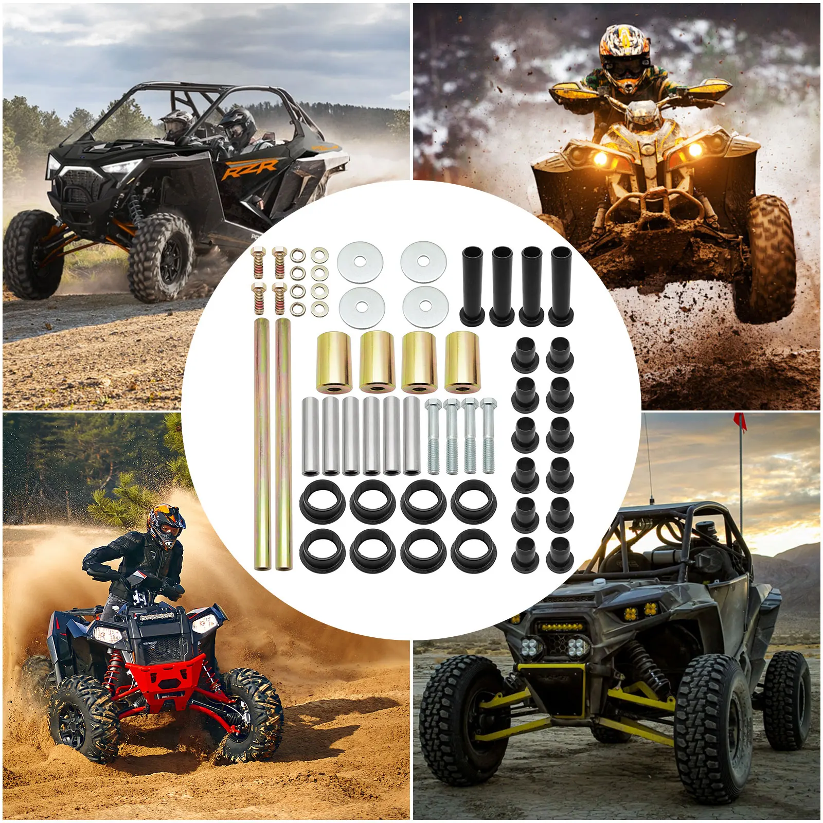 OE:5020826 A-Arm Bushing Shafts Kit Rear Suspension Bump Stops Kit Rear Upper Mounts for Polaris Sportsman 400 450 600 700