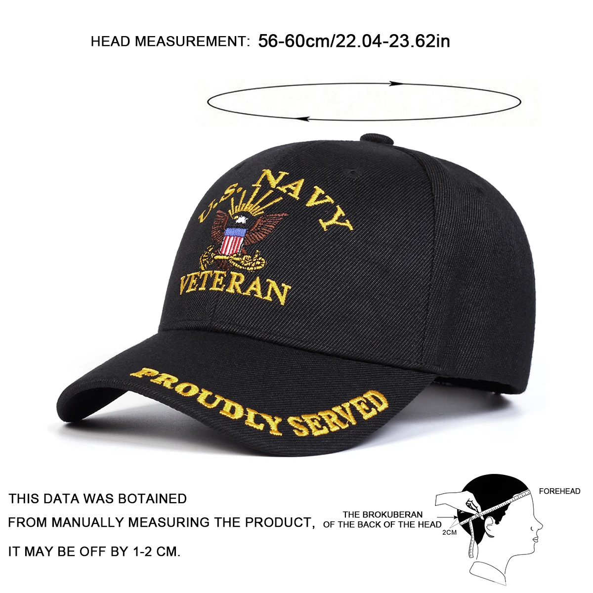 Unisex U.S. NAVY Baseballkappen mit Buchstabenstickerei, Frühling und Herbst, für den Außenbereich, verstellbare Freizeithüte, Sonnenschutzhut, Sportkappe – Detail 5