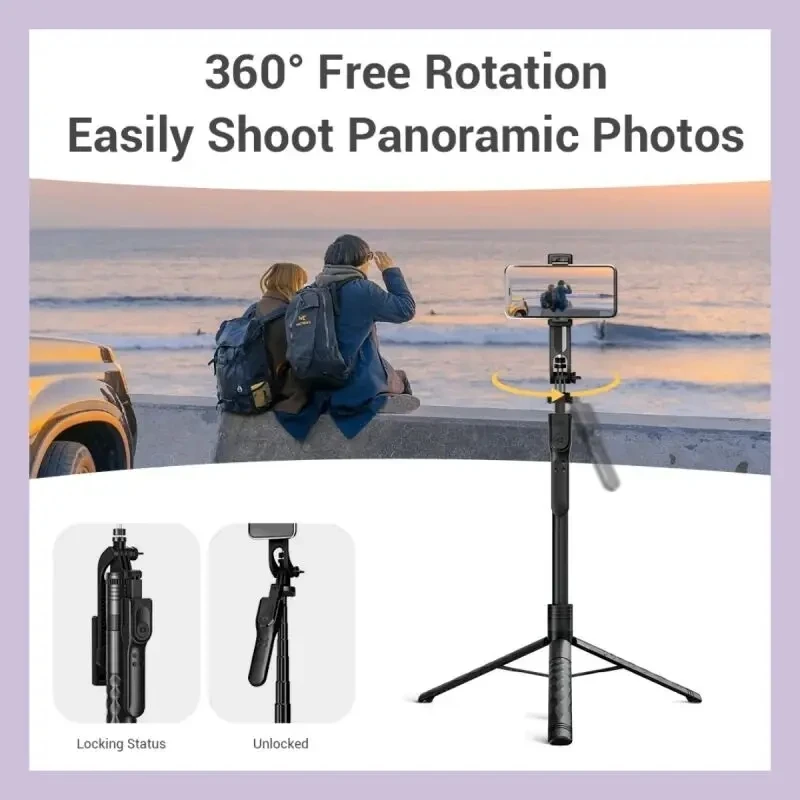 FANGTUOSI 2024 New Wireless Selfie Stick Tripod Foldable Stand For Gopro Action Cameras Smartphones Balance Steady Shooting Live 6