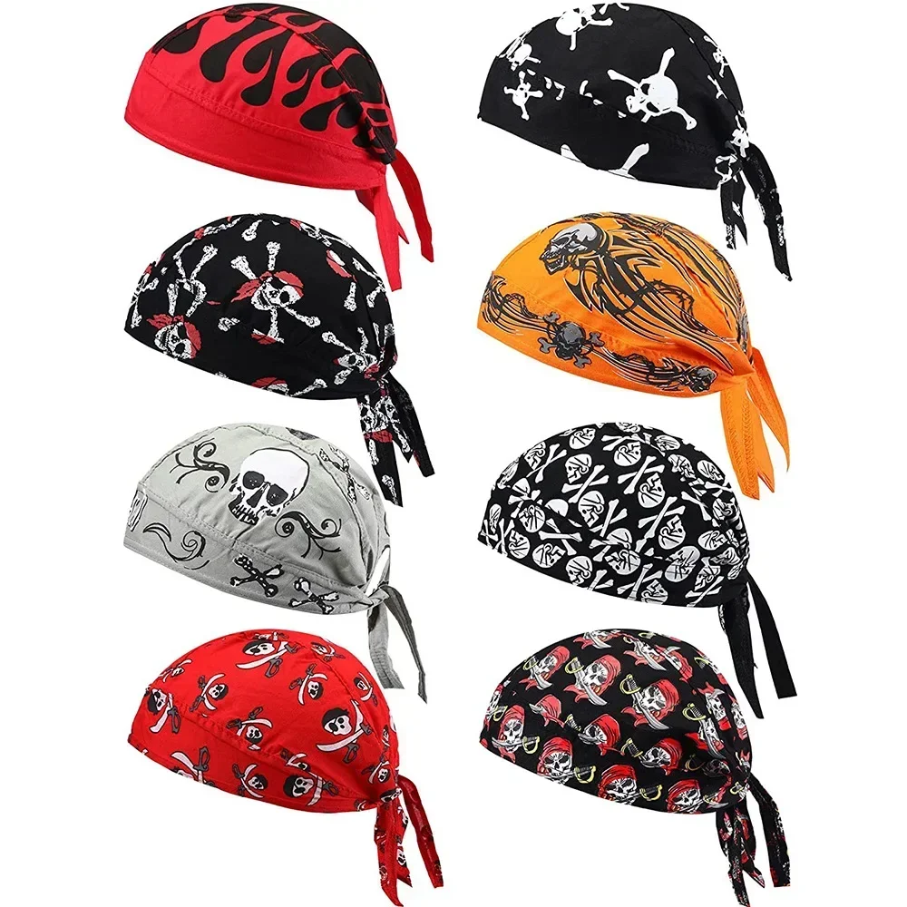 Cycling Bandana Outdoors Sport Headband Cycling Skull Pirate Cap Hat Bandana Head Wrap Breathable Helmet Liner Anti Sweat UV For Men And Women cycling bandana bandana headscarf cotton bandana multifunctional bandana headband tube