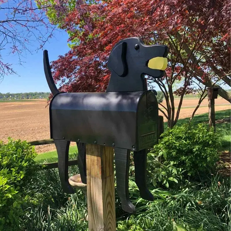 Metal Labrador Dog Mailbox Garden Decoration Funny Creative Cartoon Pink Pig Animal Mailbox Postal Box Farm yard Letter Box