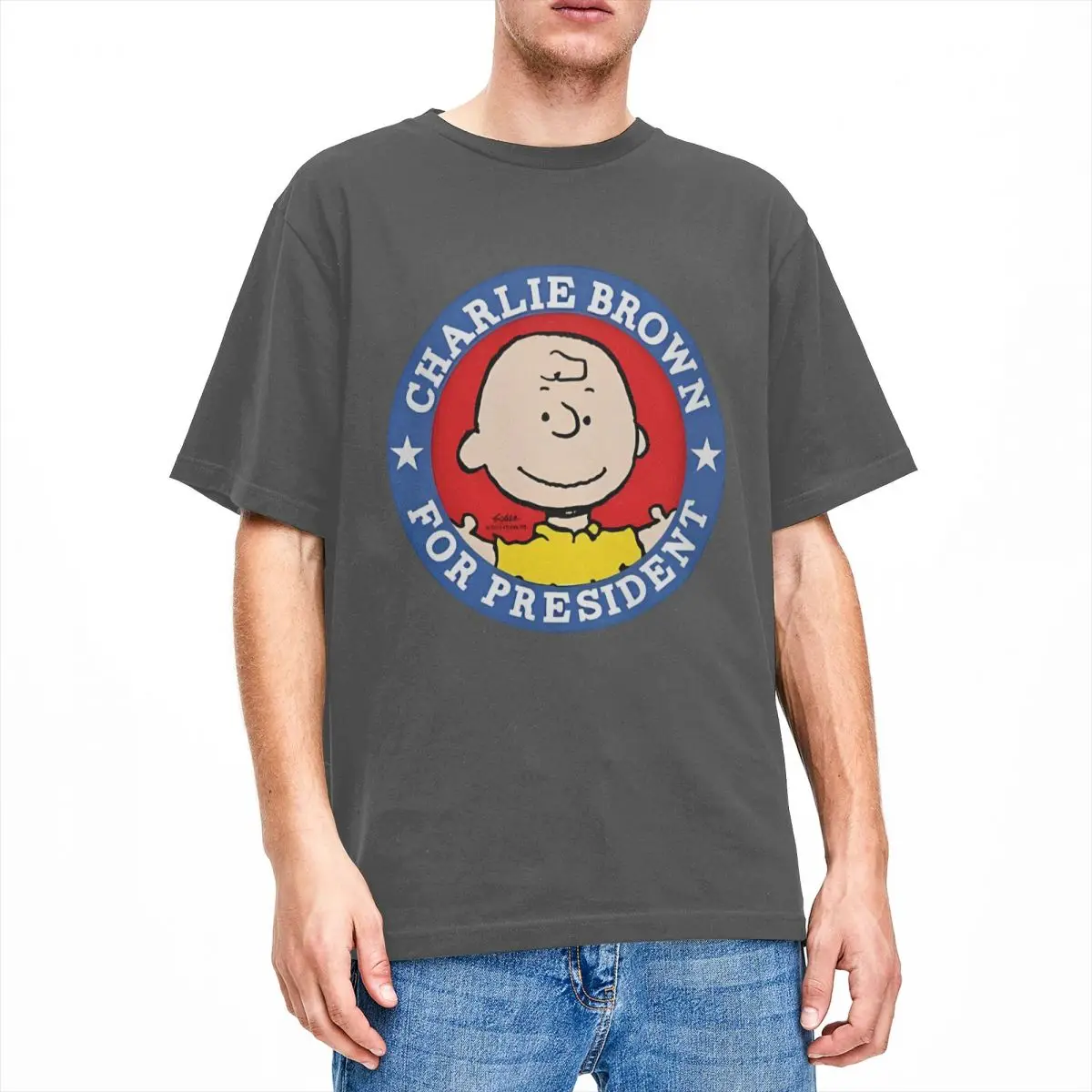 thumbnail image 1 of Camiseta de Peanuts Charlie Brown y Snoopy, divertidas camisetas de algodón para adultos, camisetas de verano de cuello redondo, camisetas de hip hop, ropa holgada de talla grande, 1 of 5