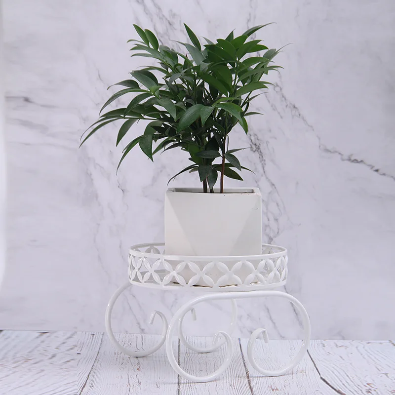 Plant Stand European Iron Flower Stand Indoor Green Straw Iron Livingroom Balcony Creative Succulent Flower Rac