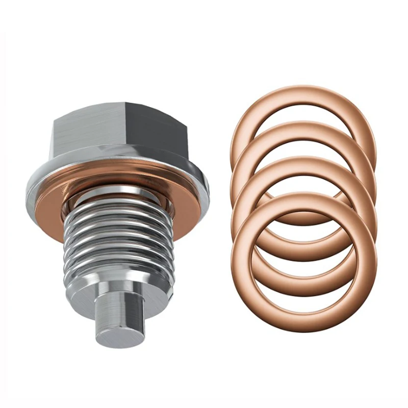 

Magnetic Oil Drain Plug M12x1.5 Neodymium Magnet Stainless Steel Bolt with 5 Cooper Washer