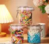 Sealed Plastic Jars With Clip Lids Wishing Bottles Snack Jars Message Storage Jars Candy Jars, Stainless Steel Snap Seal Jars 5
