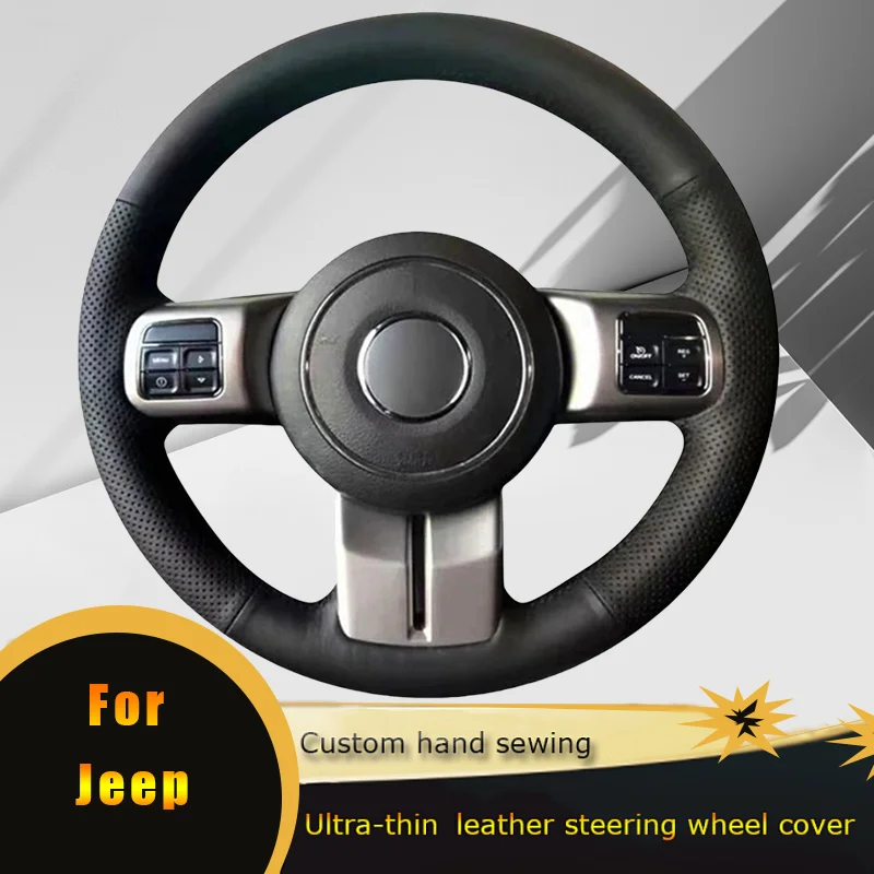DIY Auto Lenkrad Abdeckung Rutschfeste Perforierte Leder Für Jeep Compass Grand Cherokee Wrangler Patriot 2012-2014 Zubehör