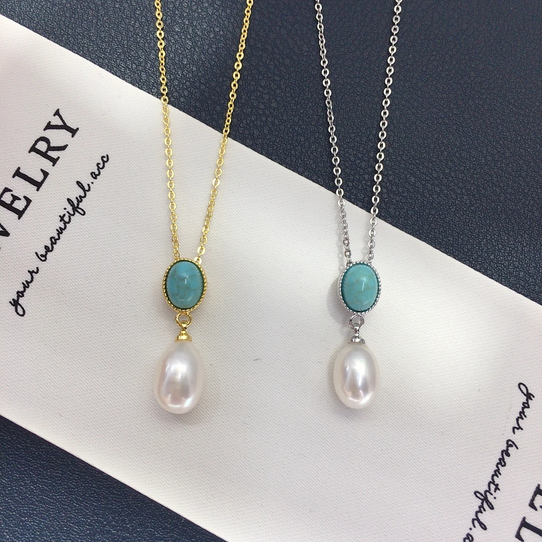 ZHBORUINI 2025 New Arrival Natural Freshwater pearl rice shaped set Fashion retro droplet shaped jewelry earrings rings pendants 4