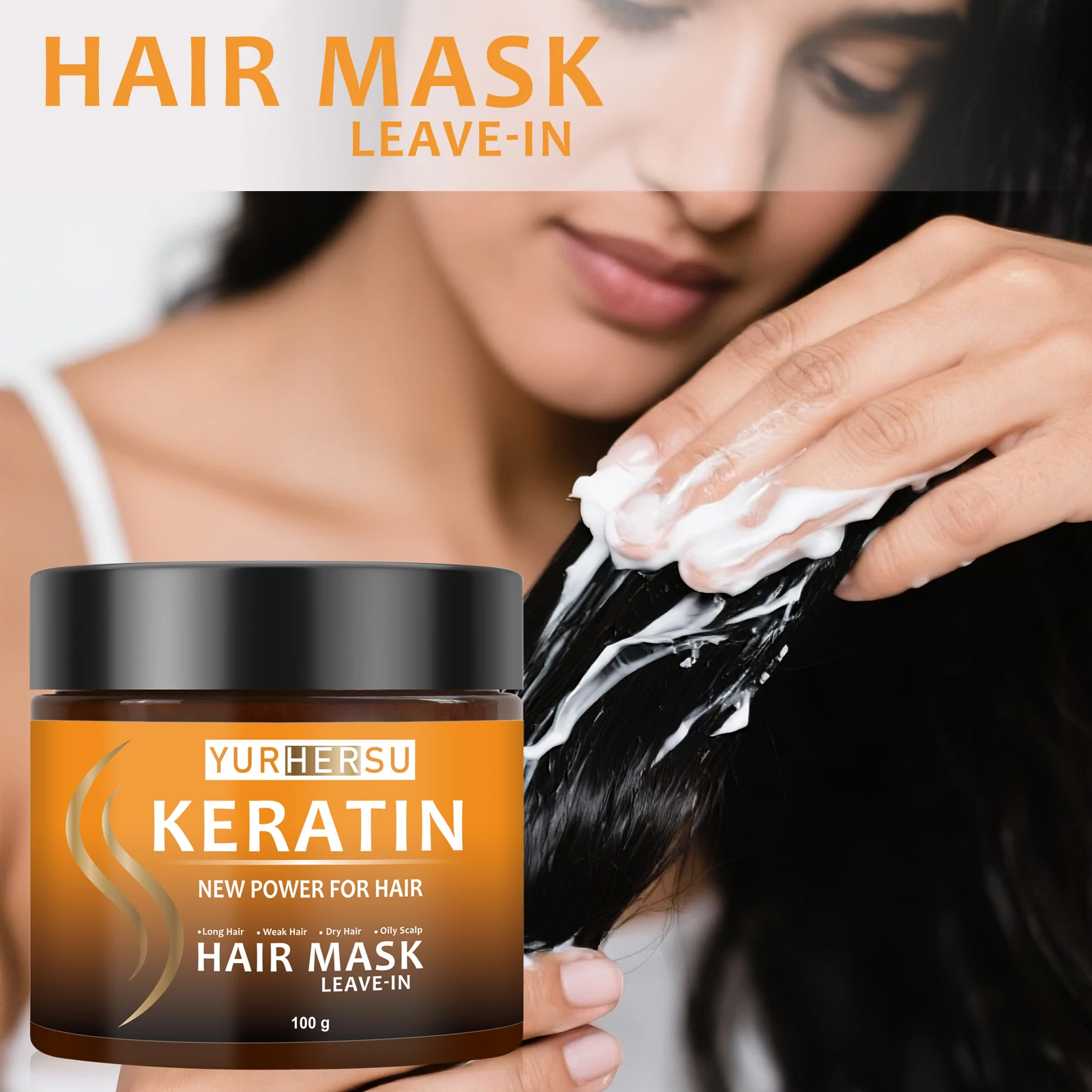 Keratin hair mask deep conditioning easily absorbed improves hair texture and frizz